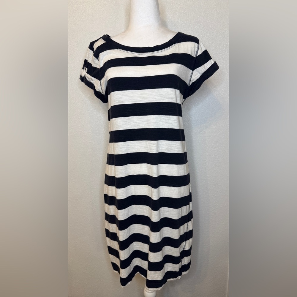 Banana Republic Navy and White Striped Dress